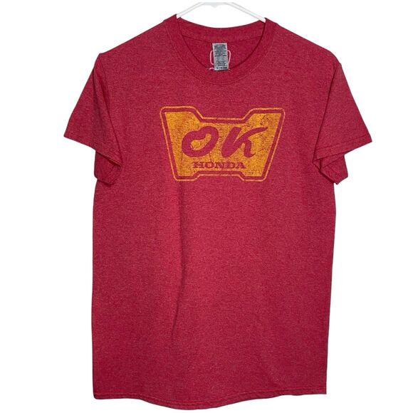 Honda Motors T-Shirt Mens Small Red/Yellow OK Inspection Tee Cars Logo Spellout - Picture 4 of 7